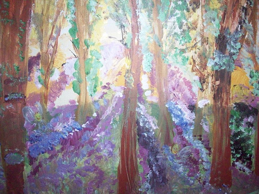 Hidden Forest Fairies Painting by Judith Desrosiers