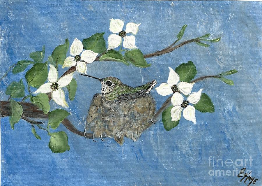 Hummingbird Painting - Hidden Jewel by Ella Kaye Dickey