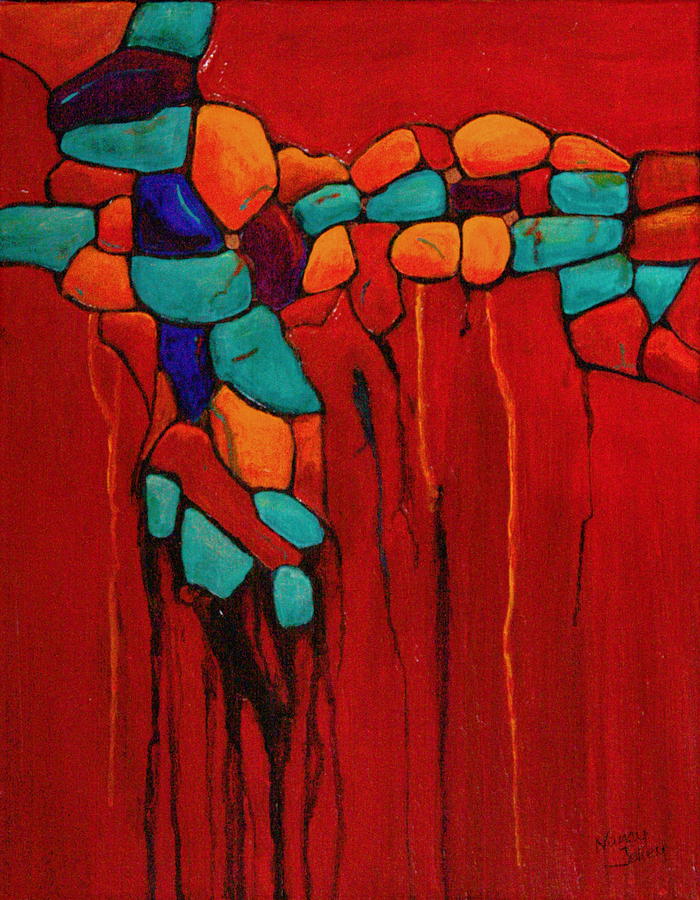 Abstract Painting - Hidden Nuggets by Nancy Jolley