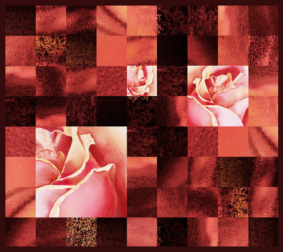 Hidden Roses Squared  Painting by Irina Sztukowski