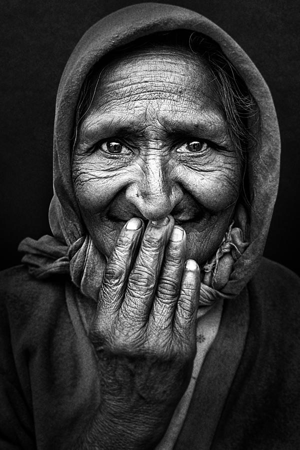 Portrait Photograph - Hidden Smile by Nidhal Alsalmi Portrait Photograph - Hidden Smile by Nidhal Alsalmi