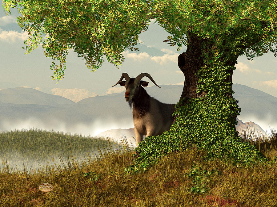 Hide and Goat Seek Digital Art by Daniel Eskridge