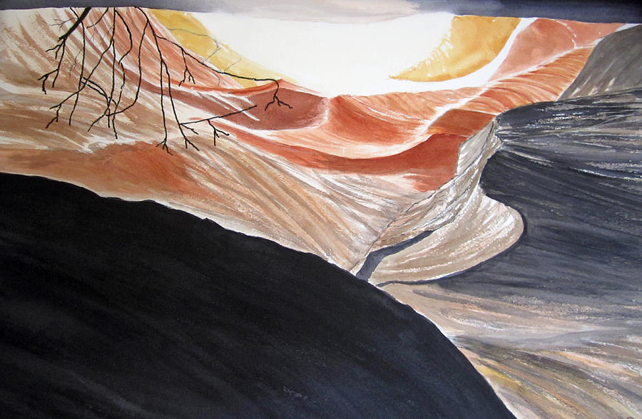 Antelope Canyon Painting -  Antelope Canyon Arizona by Elvira Ingram