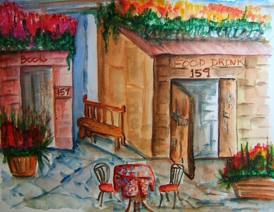 Hideaway shops Painting by Elaine Duras