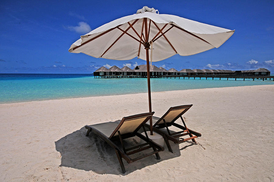 Summer Photograph - Hideaway under the Tropical Sun. Maldives by Jenny Rainbow