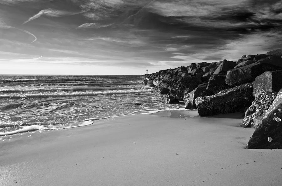 Higbee Beach b/w Photograph by Jennifer Ancker