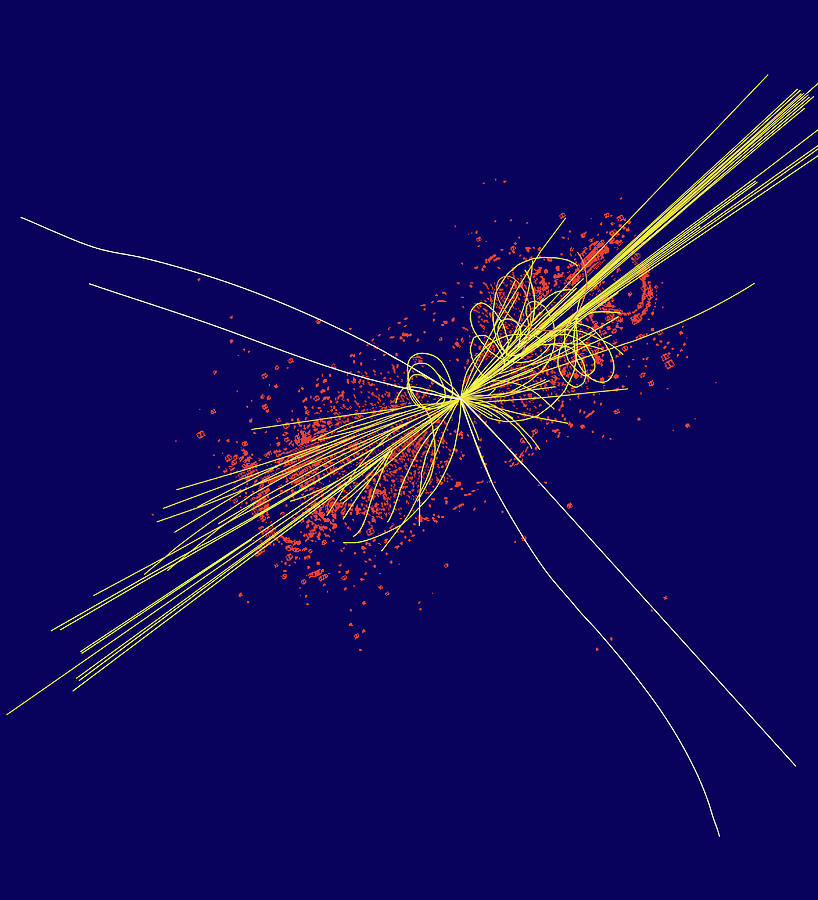 Higgs Particle Photograph - Higgs Particle Event Simulation by Cern/science Photo Library