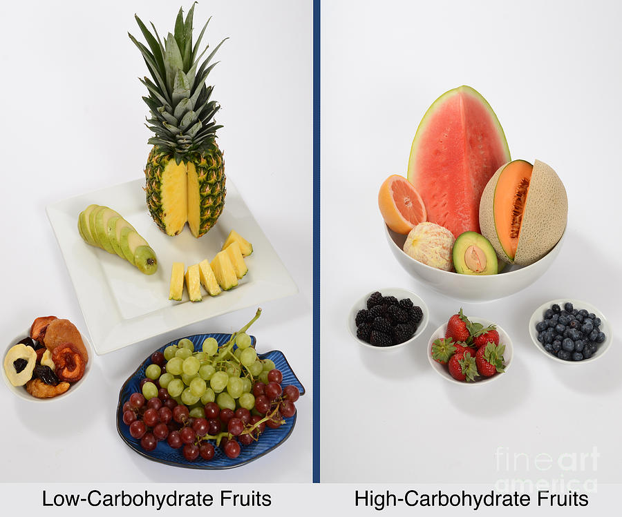 High- And Low-carbohydrate Fruits Photograph by Photo Researchers, Inc.