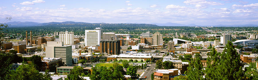 Architecture Photograph - High Angle View Of A City, Spokane by Panoramic Images