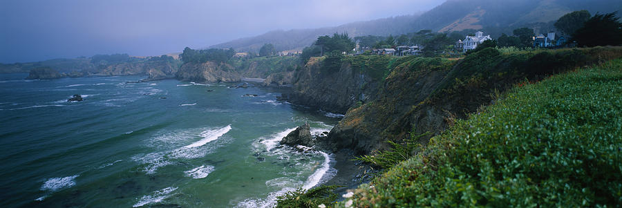 High Angle View Of A Coastline, Elk Photograph by Panoramic Images
