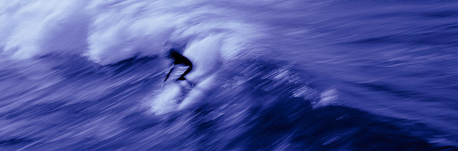 Color Image Photograph - High Angle View Of A Person Surfing by Panoramic Images