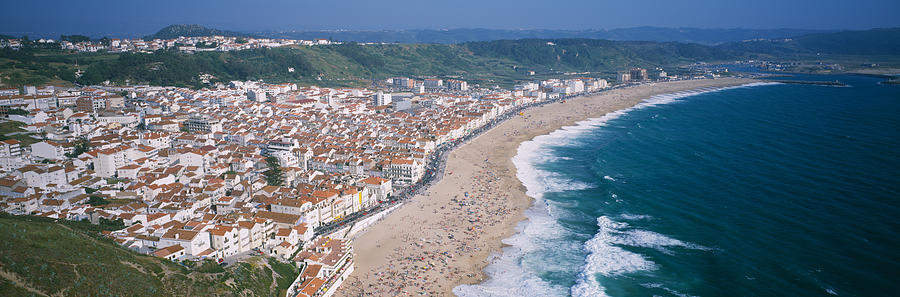 High Angle View Of A Town, Nazare Photograph by Panoramic Images