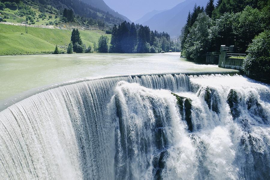 High angle view of a waterfall, Switzerland Photograph by Glowimages