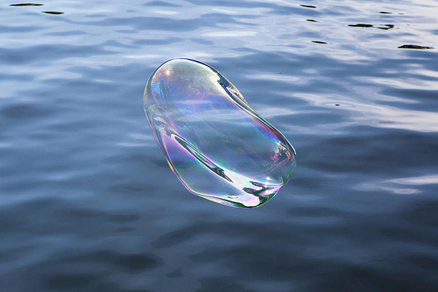 High Angle View Of Bubble Over Water Photograph by Halfdark