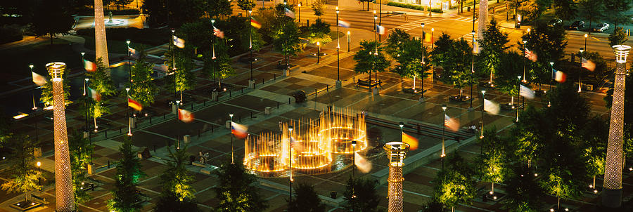High Angle View Of Fountains In A Park Photograph by Panoramic Images