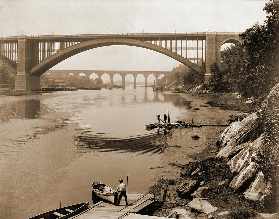 Bridge Drawing - High Bridge & Washington Bridge, Harlem River by Litz Collection