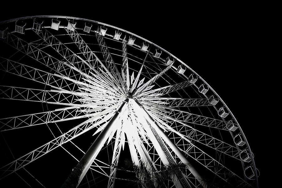 High contrast ferris wheel Photograph by Lauren Rathvon
