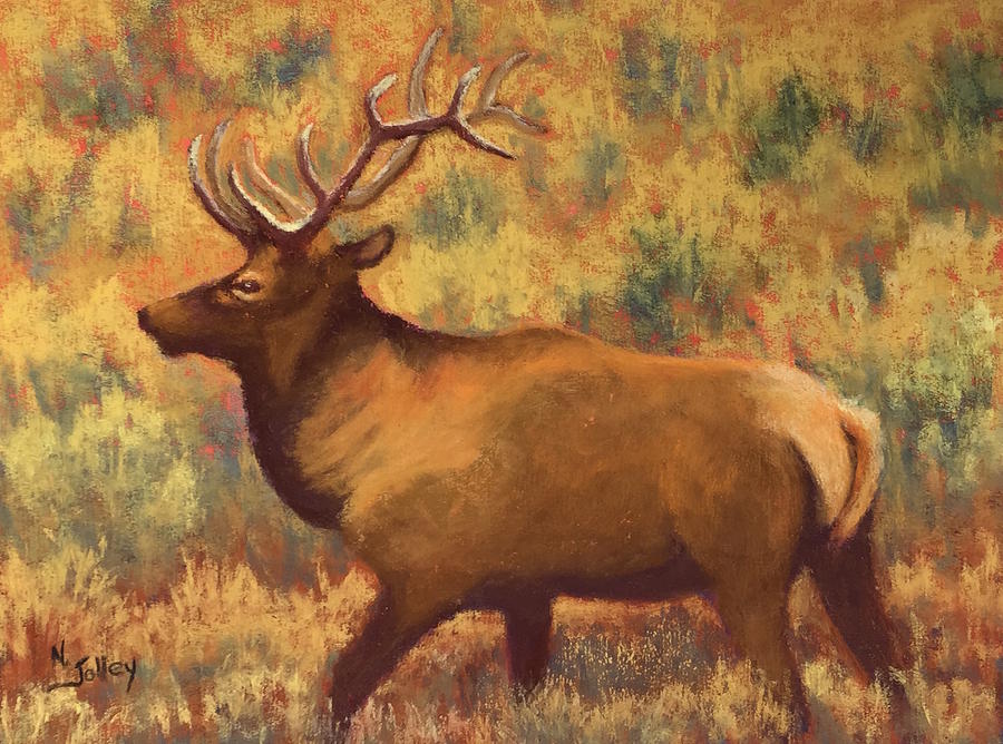 Deer Painting - High Country Elk by Nancy Jolley