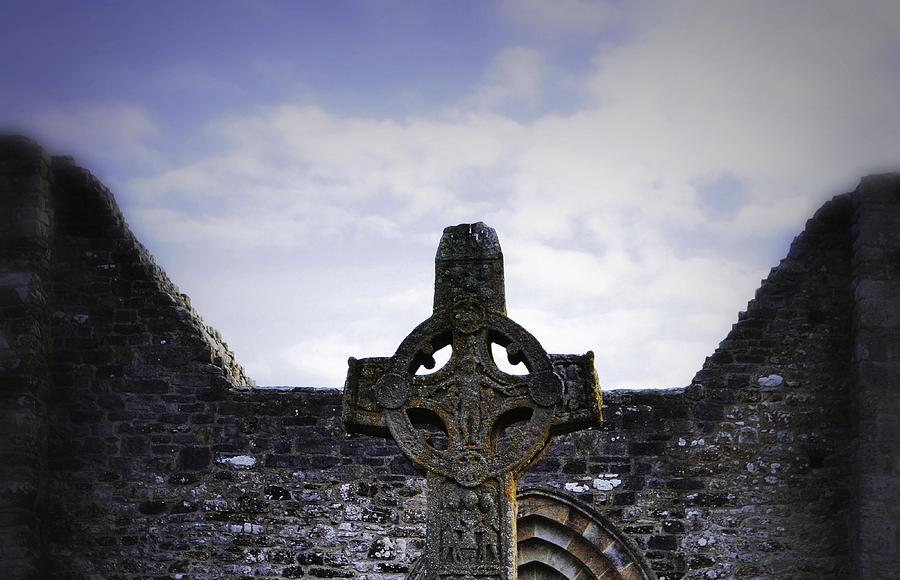 High Cross and Cathedral Clonmacnoise Photograph by Nadalyn Larsen