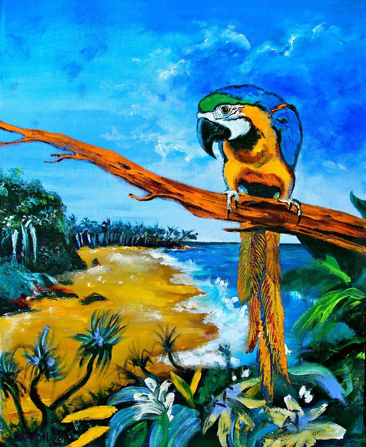 Macaw Painting - High Esteem by Karon Melillo DeVega