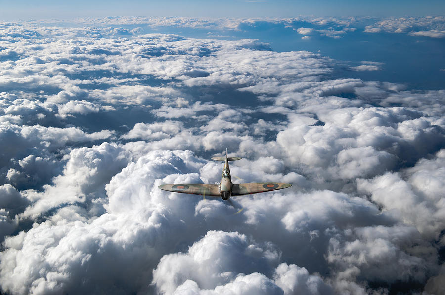 High flight Spitfire  Photograph by Gary Eason