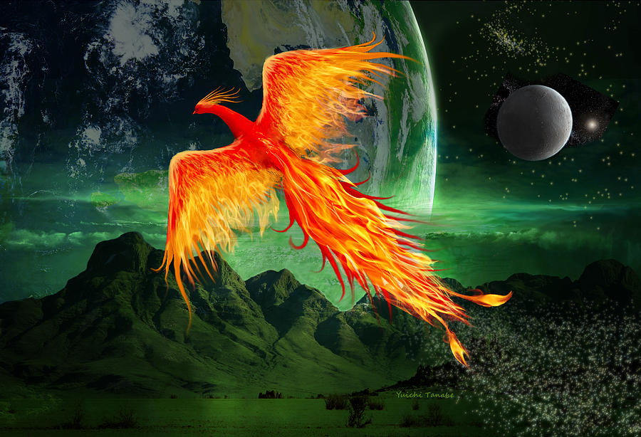 High Flying Phoenix Digital Art by Yuichi Tanabe