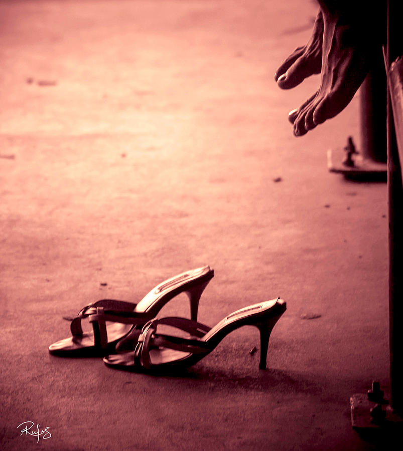 High Heel Shoes Photograph - High Heel Shoes Waiting on the pavement by Allan Rufus High Heel Shoes Photograph - High Heel Shoes Waiting on the pavement by Allan Rufus