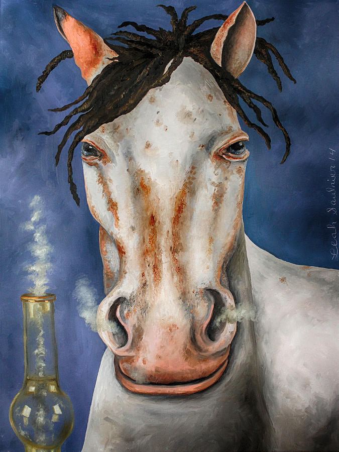 Cool Painting - High Horse edit 3 by Leah Saulnier The Painting Maniac