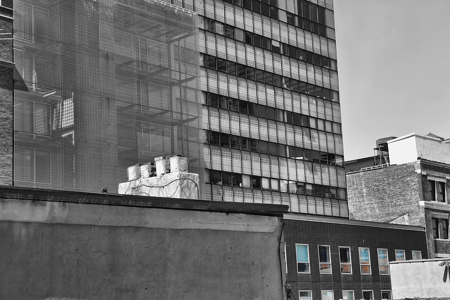 High Line View Manhattan BW with Splash Photograph by Evie Carrier