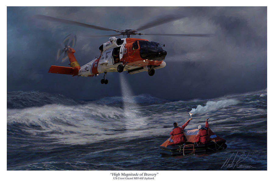 Helicopter Painting - High Magnitude of Bravery by Mark Karvon