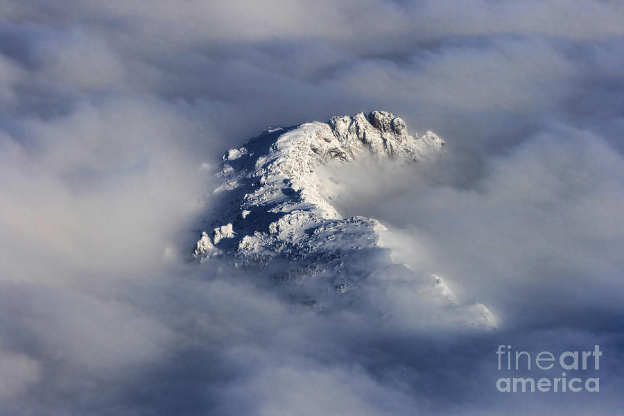 High Mountain Snow Caps Peaking Through the Clouds Photograph by James BO Insogna