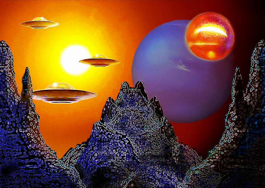High Noon at a Distant Planet Painting by Hartmut Jager