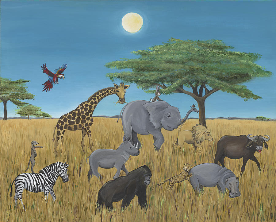 Wildlife Painting - High Noon Safari by Tracie Davis