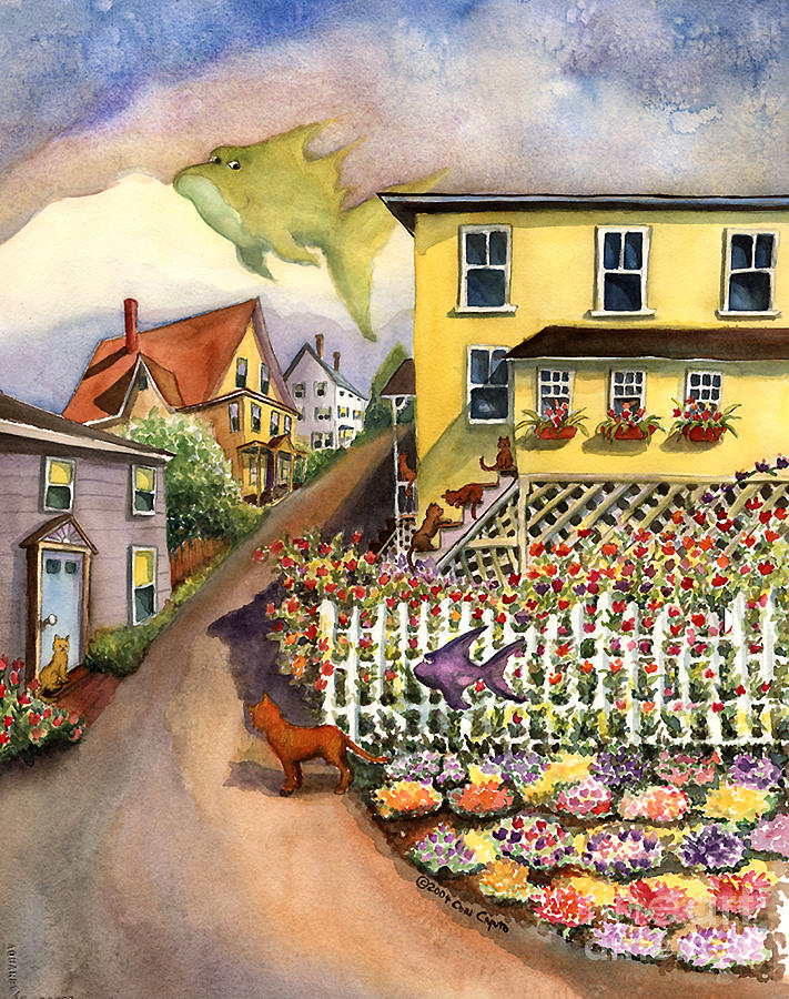 Garden Painting - High over Portsmouth by Cori Caputo