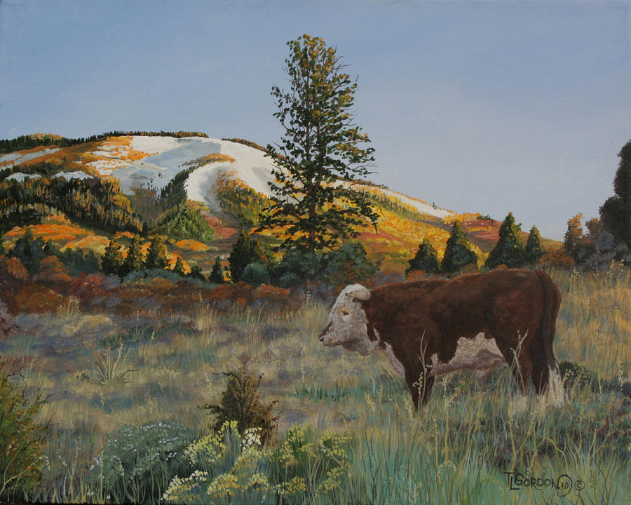 High Range Bull Painting by Timithy L Gordon