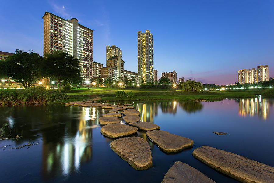 High Rise Buildings By The River Photograph by Hak Liang Goh