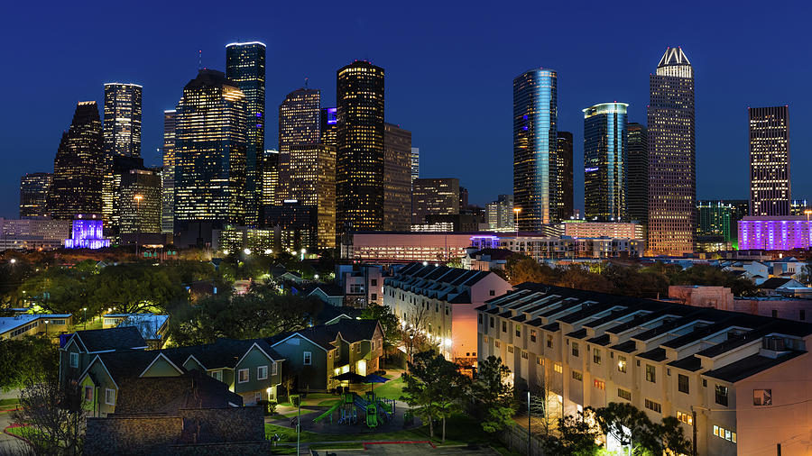 High Rise Buildings In Houston Skyline Photograph by Panoramic Images