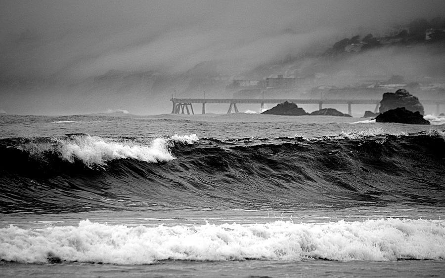 High Seas by the Pier Photograph by AJ  Schibig