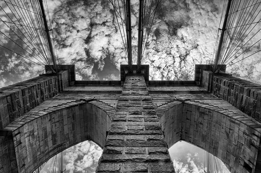Brooklyn Bridge Photograph - High Sky Brooklyn Bridge by Allan Van Gasbeck