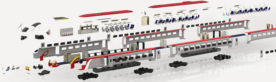 High-speed Train, Exploded View Photograph by Nikid Design Ltd / Dorling Kindersley