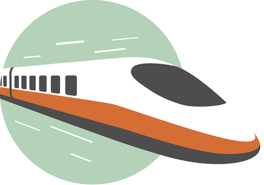 High speed train, modern flat design, vector illustration Drawing by Hakule