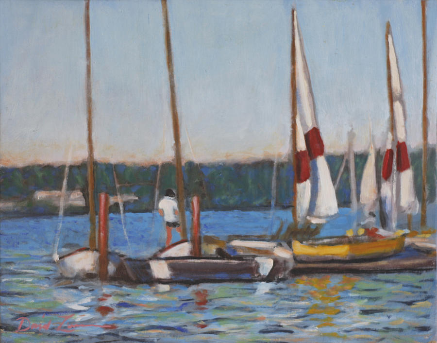 Sailboats Painting - High Spirits by David Zimmerman