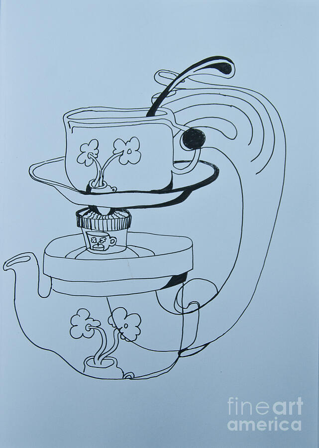 High Tea - Doodle Painting by James Lavott