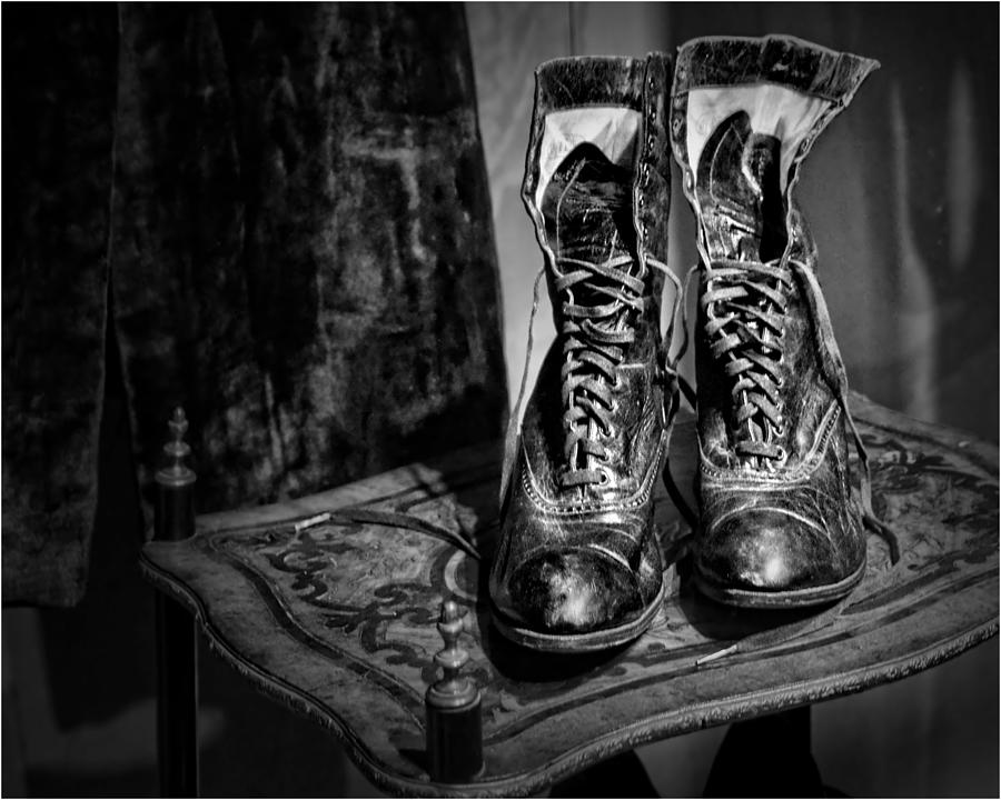High Top Shoes - bw Photograph by Nikolyn McDonald