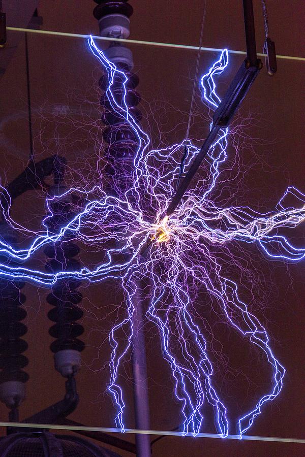 Car Photograph - High Voltage Electrical Discharge by David Parker