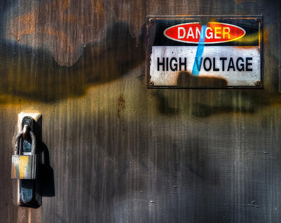 Sign Photograph - High Voltage Rock N Roll by Wayne Sherriff