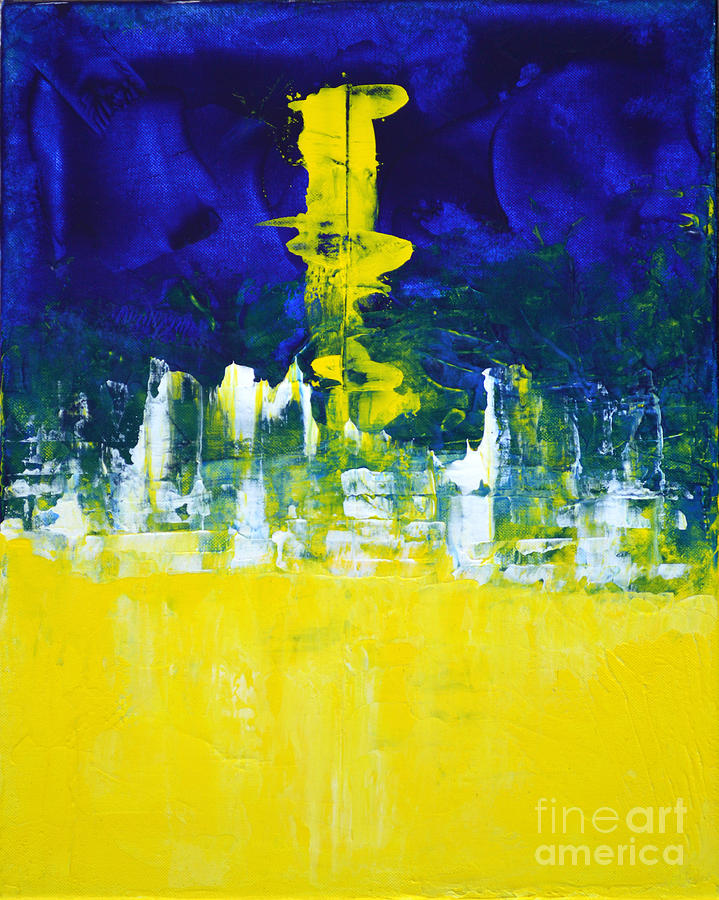 Higher Mind Blue Lemon Yellow Abstract By Chakramoon ...