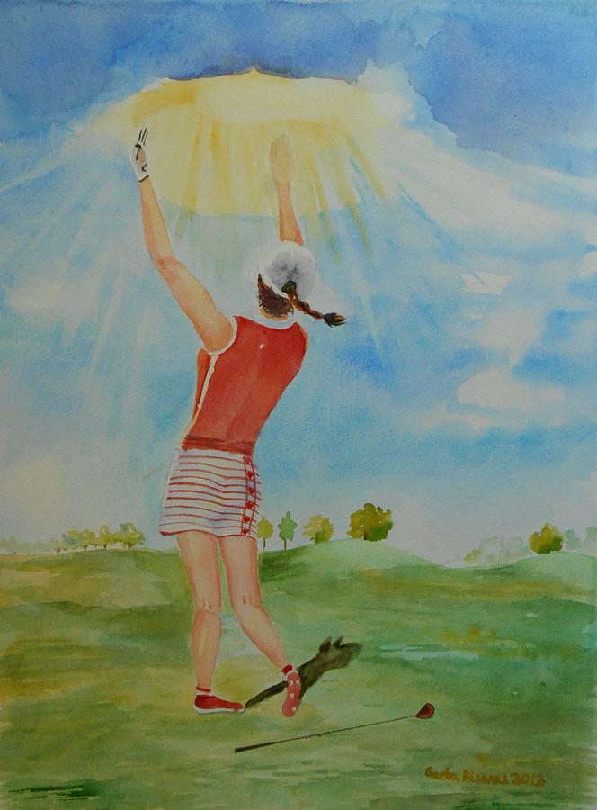Highest Calling is God Next Golf Painting by Geeta Yerra