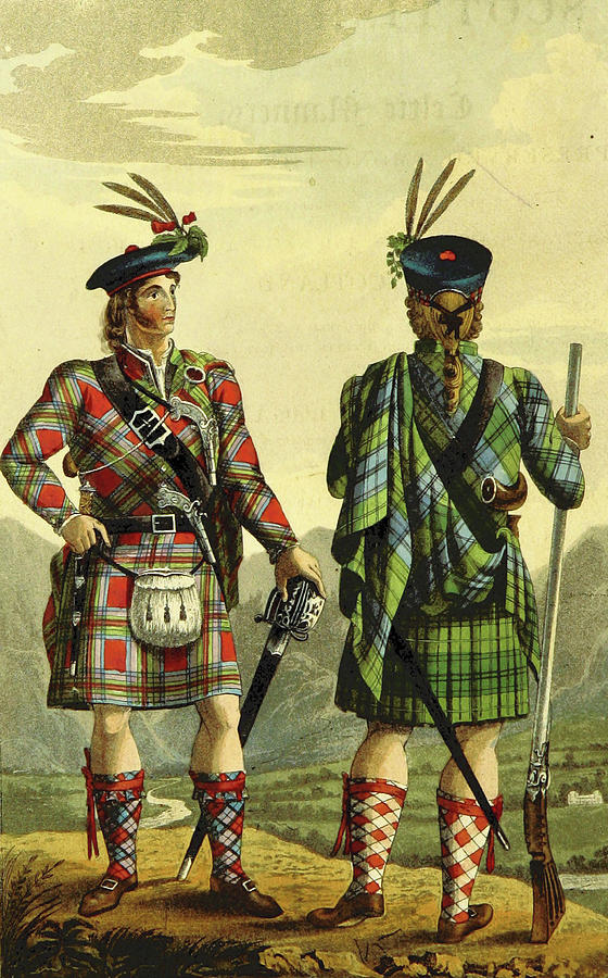 Highland Chiefs Dressed In The Stewart And The Gordon Drawing by Litz ...