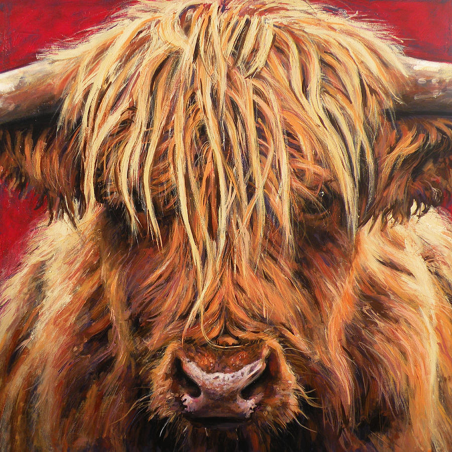 Cow Painting - Highland Cow by Leigh Banks